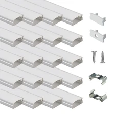 Muzata 20Pack 3.3FT/1M LED Channel System with Milky White Cover Lens U1SW