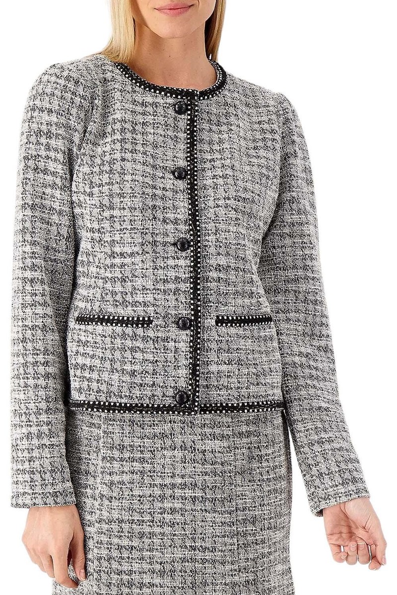 【THE MOZZ】Lace Tweed Half Jacket Isaac Mizrahi Live! Tweed Jacket Black | eBay