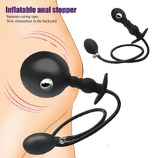 Unisex Inflated Big Plug Pump Restrain Massage For Women Men Bondage Flirt