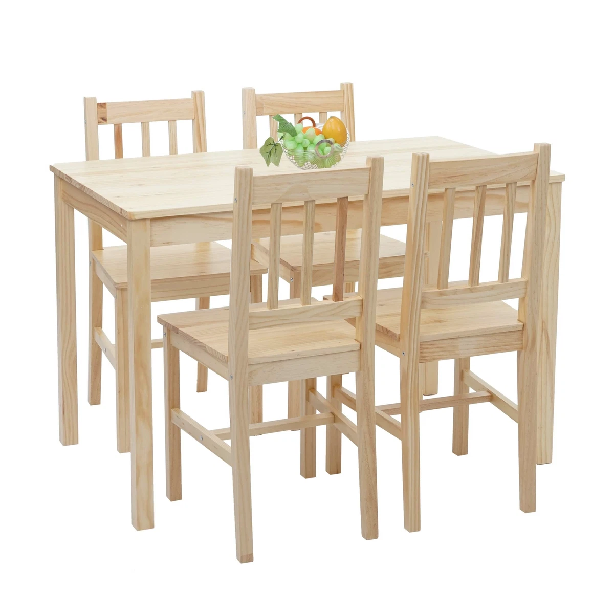 4er-Set Esszimmerstuhl HWC-F77, Lehnstuhl Küchenstuhl, Massiv-Holz Landhaus