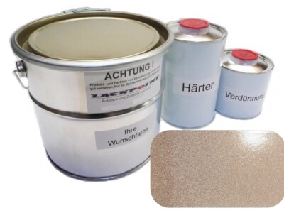 5 Liter Set 2K Car Paint Mc 280 Amber Gold Metallic No Clear Varnish Lackpoint