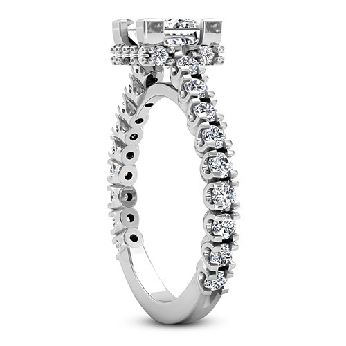 1.25 CT Diamond Engagement Ring Princess Cut D/VS2 White Gold Natural ...