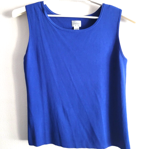 Damen Chicos Tank Strick Top Shirt Größe 3 (16/18) Kobaltblau Stretch Breite Träger