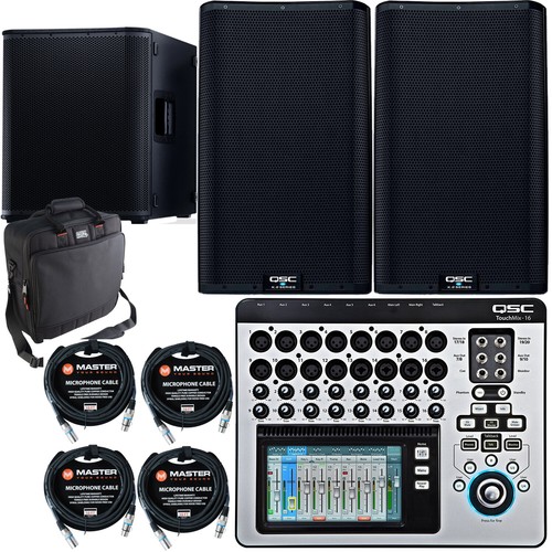 QSC TouchMix16 Mixer w/ QSC K12.2 K.2 Speakers, KS118 Subwoofer, Bag & Cables 723098069796 eBay