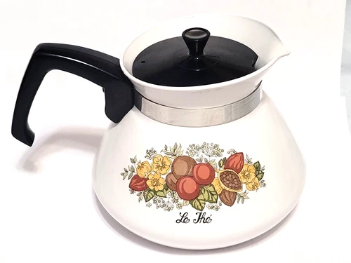 Vintage Corning Ware 6-Cup Coffee/Tea Pot P-104-8 Spice of Life "Le The" EUC