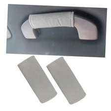2PCS Car Inside Door Handle Protector, Colorful Soft Fluff Car Pull Handle Gray
