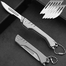 EDC Keychain Utility Knife Bottle Opener Cutter Outdoor Camping Folding Knife