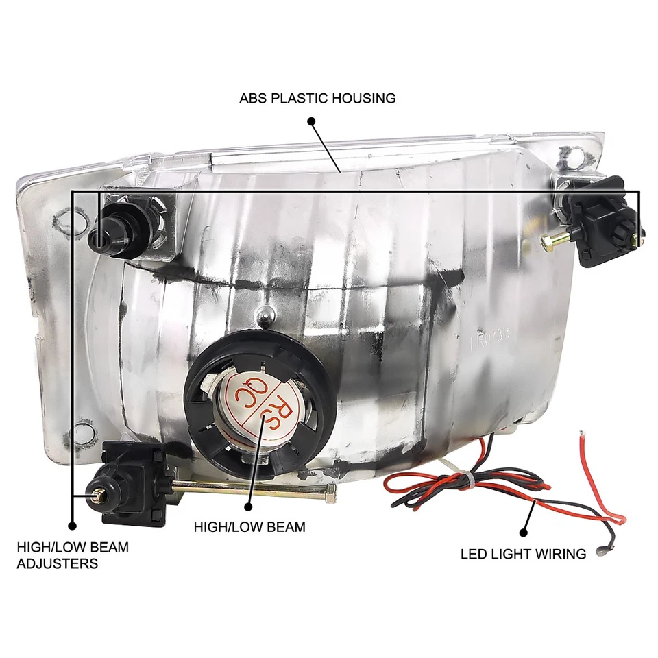 Clear Fits 1999-2004 Ford F250 F350 F450 SuperDuty Excursion Headlights LED Lamp Foto 4 de 4