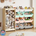 Kids Toy Storage Organizer, 2-in-1 Stuffed Animal Storage and Toy Organizer w