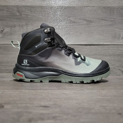 Salomon Vaya Mid GTX Hiking Gore-Tex GTX Women's Size 6 Black/Green Boots
