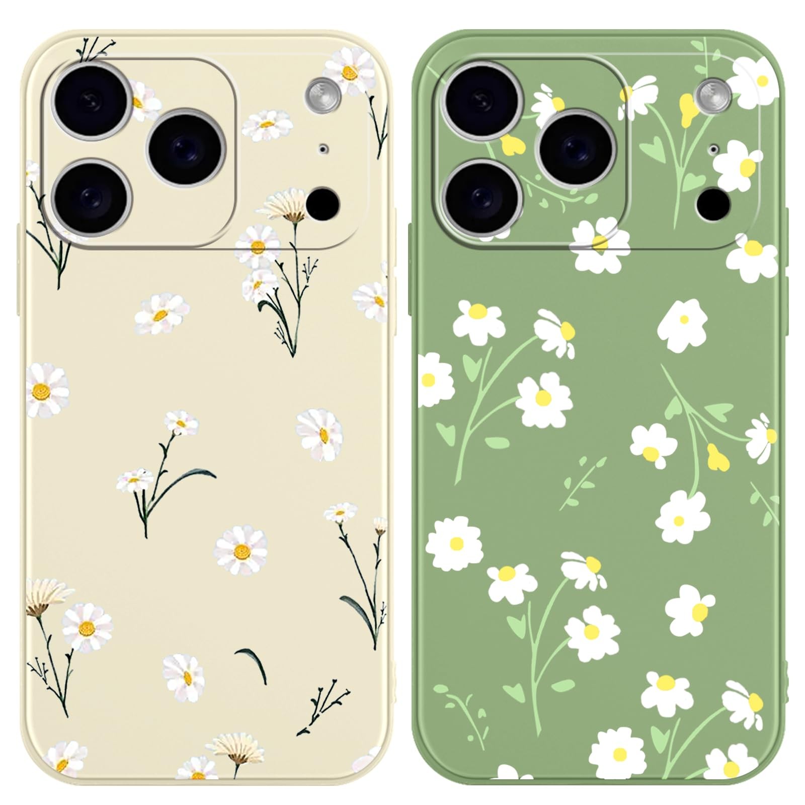 Coque iPhone 17 Pro fleurie anti-choc lot de 2 protections transparentes 6,3"
