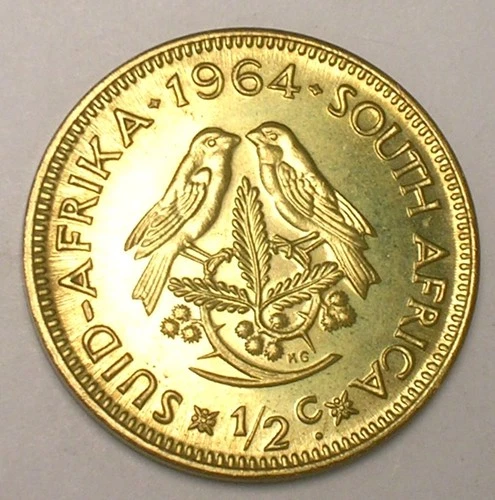 Photo of a 1964 South Africa 1/2 Cent from an eBay listing that sold on Jul 4, 2026