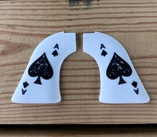 Heritage Rough Rider Pistol Custom Grips - Ace Of Spades White Black