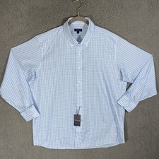 New PETER MILLAR Men  s Sz XXL Crown Crafted Flex Finish Dress Shirt Turquoise