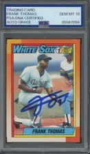 1990 Topps #414 Frank Thomas Autograph RC Rookie Gem Mint PSA DNA 10 Auto