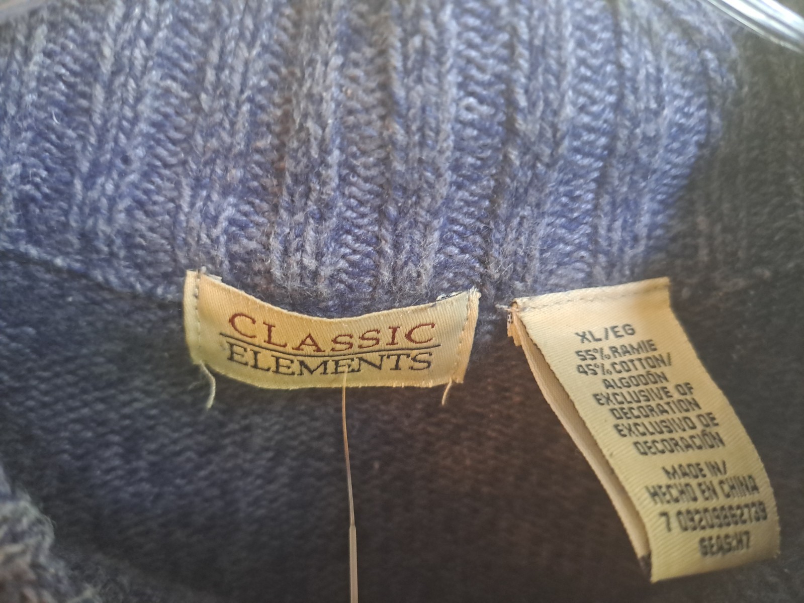 Classic Elements Sweater Blue Patch Wok Style XL - image 2