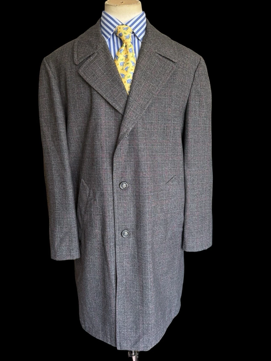 Veste Tweed Vintage John Collier - Homme - Taille 42 - Gris/Bleu Mélangé à Carreaux - Laine