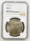 1927 Peace Silver Dollar NGC MS-63