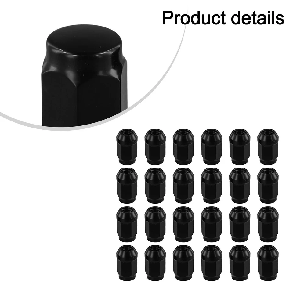 24PCS M12x1.5 Wheel Nuts Black Lug Nut Socket For LandCruiser-Prado For Ford - Image 3 of 4