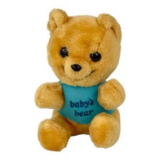 Vintage Dakin Baby  s Bear Golden Teddy Plush Blue Shirt Stuffed Animal Toy 1978