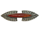 Art Deco Carnelian Marcasite Sterling Silver Brooch Pin Costume Jewelry