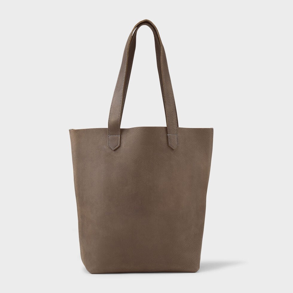 Lifetime Leather Simple Tote (Color:  Gray)