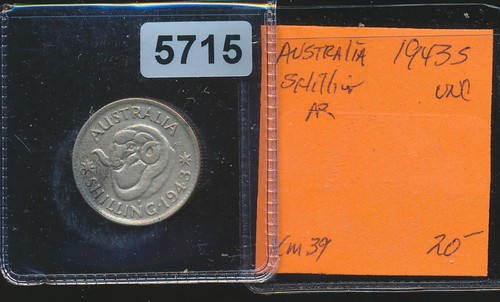 AUSTRALIA - SILVER - SHILLING - 1943-S AU- #5715