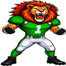 30 Custom Green Fierce Lion Personalized Address Labels