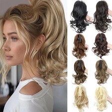 Claw Clip Wavy Ponytail Extensions As Human Pony Tail Long Hair Hairpiece Real