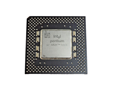 Vintage Intel Pentium MMX 200MHz 32-Bit Gold Socket 7 SL27J Processor CPU