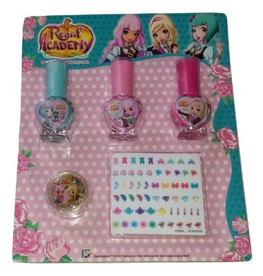 Regal Academy Nagellack + Nagelsticker Set + Glitzer