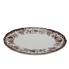 Palissy Game Series Oval Serving Platter Brown Floral 15"Dia Pre-Owned Tableware