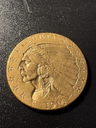 1914-D $2.50 Gold Indian Head Quarter Eagle – Denver Mint – Pre-33 U.S. GOLD