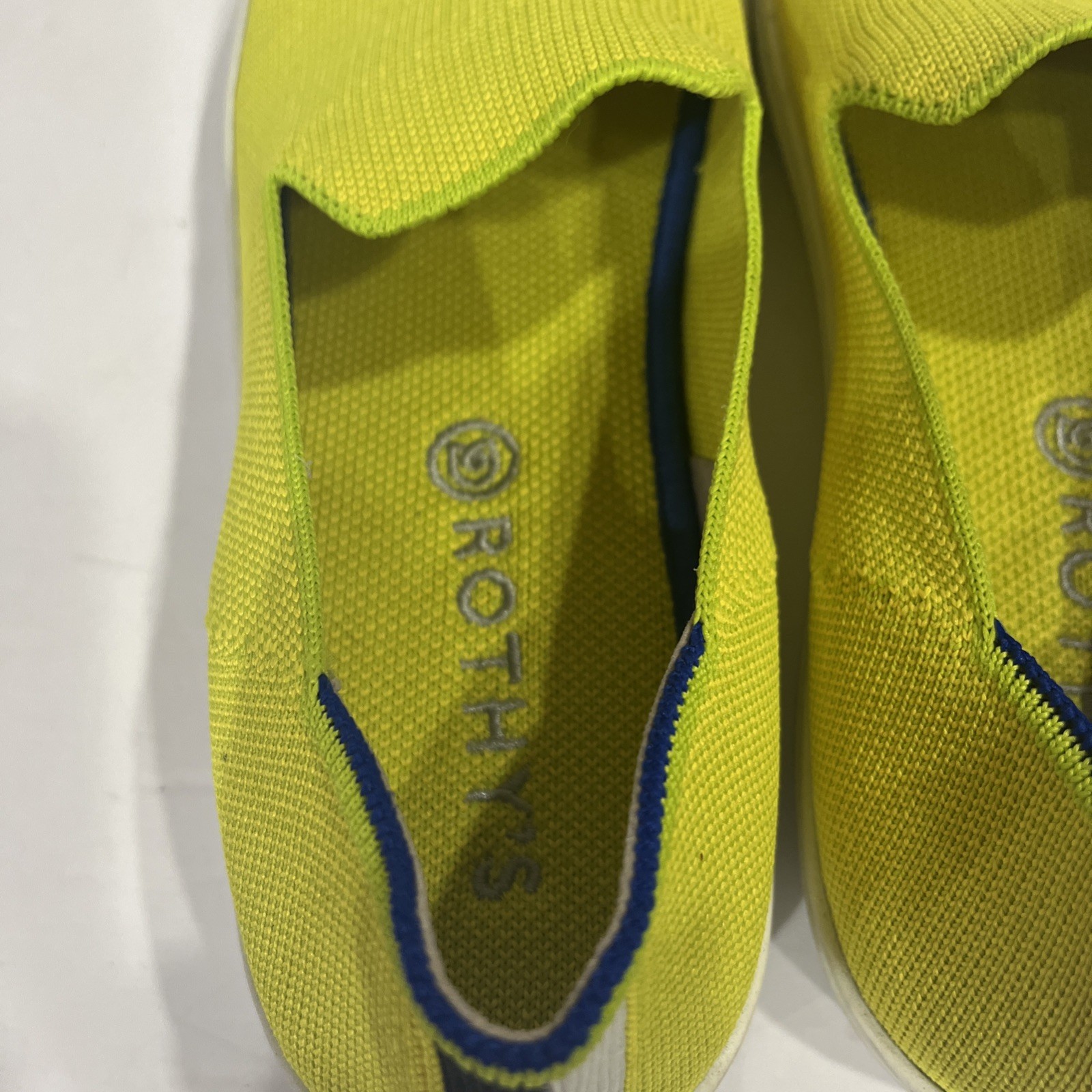 Rothy’s Women's The Original Slip-on Sneakers Shoes Rare Electric Lemon SZ 10 image 7