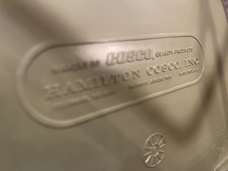 Vintage Cosco Meio Século Moderno MCM Cadeira Infantil Shell Assento Elevador Verde Ervilha - Imagem 3 de 4