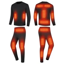 Heated Underwear for Men, Thermal Long Johns Set 16 Zones Heating Baselayer S...