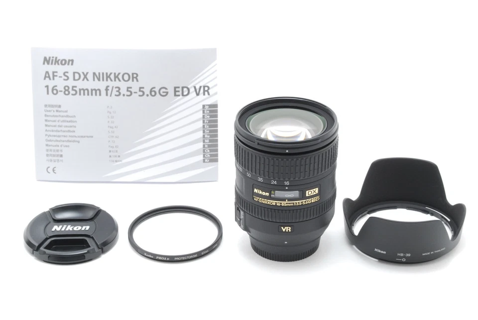 [ MINT ] Nikon AF-S 16-85mm F3.5-5.6 G ED VR Lens w/ Hood & Protector from Japan - Image 2 of 4