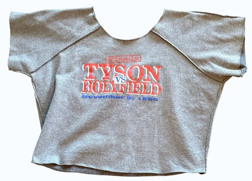 Vintage 1996 Mike Tyson Evander Holyfied Cropped Gym Sweater MGM Las Vegas Promo
