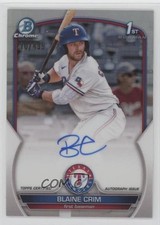 2023 Bowman Chrome Prospect Refractor 210/499 Blaine Crim #CPA-BC Auto 10no