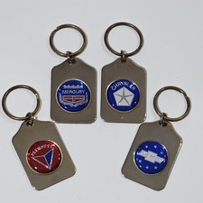 Vtg Car Keychain LOT Chevrolet Mercury Chrysler Plymouth USA Made Dealer Promo