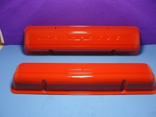 1955-59 Sbc Staggered 283 Chevy Chevrolet Scripted Valve Covers Rat Hot Rod