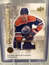 Evan Bouchard 2024 UD Premier Gold Premium Memorabilia *GAME WORN* /25