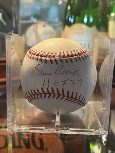 Ernie Banks Signed Hall Of Fame Baseball On Mlb Ball And Coa