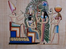 Large Handmade Egyptian Papyrus with vivid color designs.