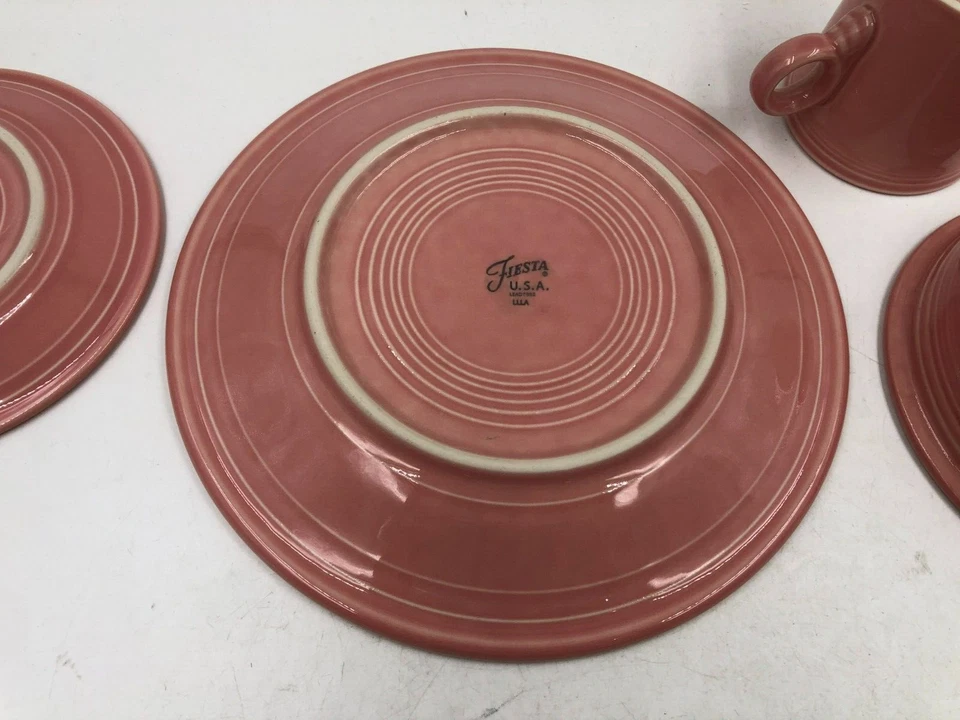 Fiesta Ceramic Pink 10in Dinner & 7in Salad Plate & 7in Bowl & Mug AA02B51020 - Image 4 of 4