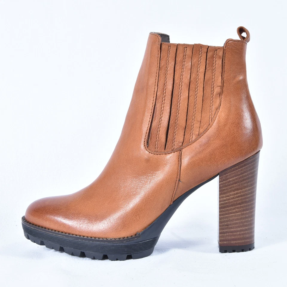New Peperosa Damenschuhe Siefeletten Stiefel Boots Braun Leder 38 39  - Bild 4 von 4
