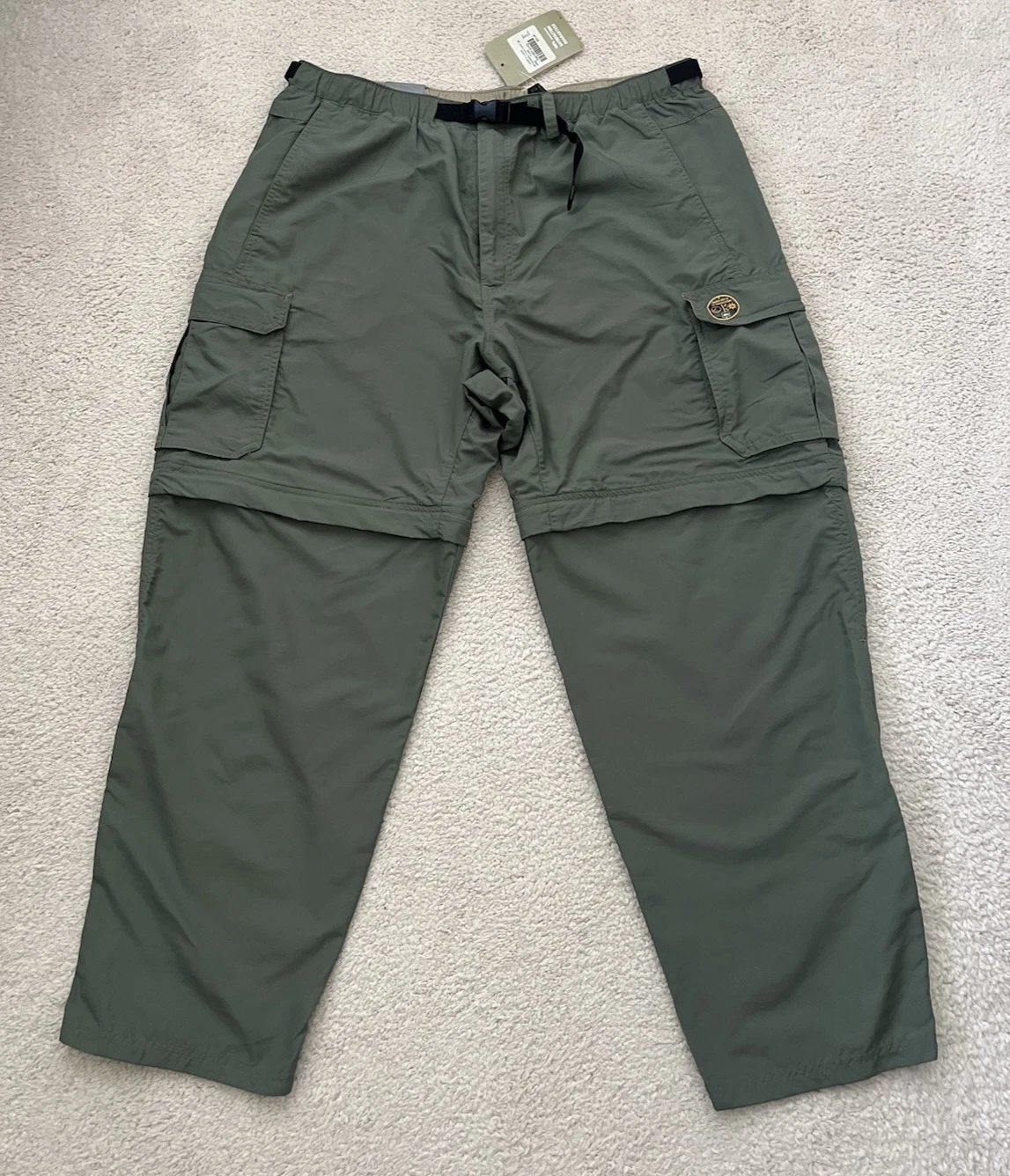 New REI UPF 50+ Men’s Green/Gray Outdoor Hiking Convertible Cargo Pants Sz XLx30