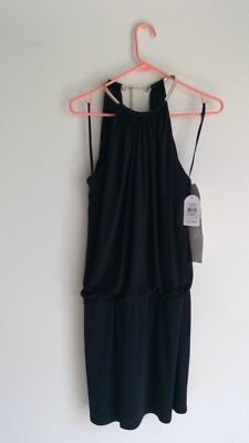jessica simpson black and gold dress Jessica Simpson 2.0 Bias Dress in Black