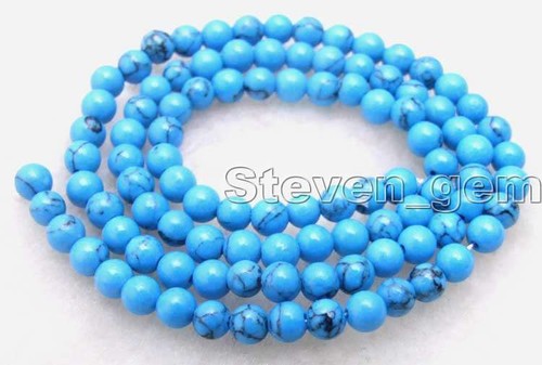 Pulsera azul 14 mm redonda turquesa cuentas sueltas para fabricación de joyas hágalo usted mismo 15" los29 - Imagen 7 de 12