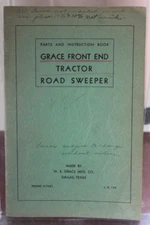 GRACE FRONT TRACTOR ROAD SWEEPER PARTS MANUAL